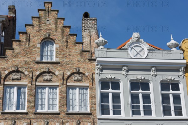 Traditional Flemish architecture, house, facade, craft, architectural style, building, Flemish, European, traditional, Flanders, house facade, medieval, old, historical, well-kept, brick, brick facade, living, history, architectural history, Bruges, Belgium, Europe
