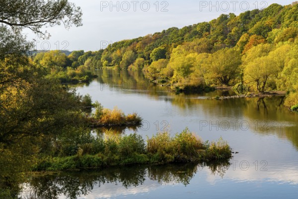 The Ruhr near Bochum-Stiepel, right and Hattingen-Blankenstein, North Rhine-Westphalia, Germany, Europe