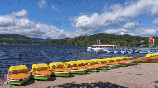 Landscape, nature, lake, Titisee, boats, boat hire, Black Forest, Germany, Europe