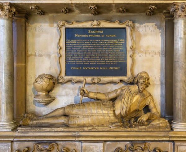 Sir Charles Vaughan d 1630 tomb monument, Bristol cathedral church, Bristol, England, UK