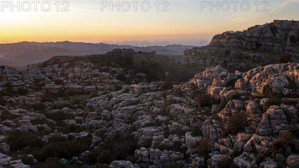 Bizarre limestone rock formations, El Torcal nature reserve, Torcal de Antequera, Malaga province, Andalusia, Spain, Europe