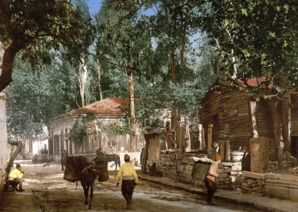 District Scutari, Istanbul, Turkey, View from 1885, Historical, digitally restored reproduction from a 19th century original, Record date not stated, Asia