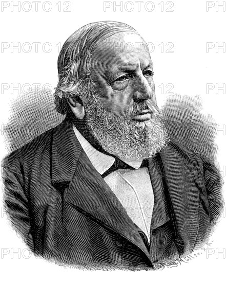 Ferdinand Hiller, from 1875 von Hiller, 24 October 1811, 11 May 1885, a German composer, conductor and music pedagogue, Historical, digital reproduction of an original from the 19th century