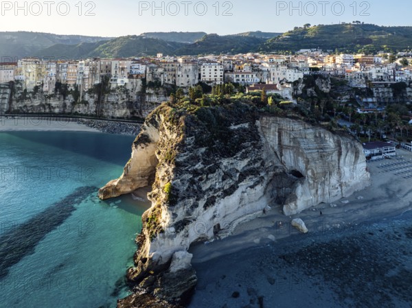 Tropea from a drone, Tyrrhenian Sea, Calabria, Italy, Europe