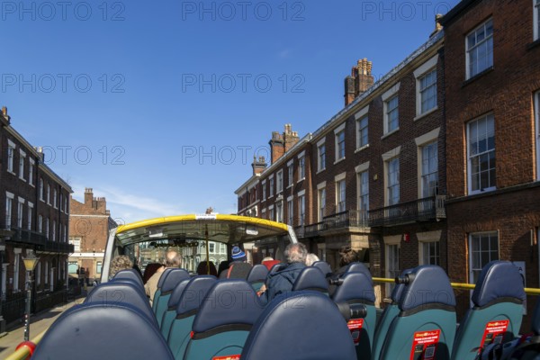 Liverpool City Sights red double-decker open -top tour bus, Hope Street, Georgian Quarter, Liverpool, England, UK