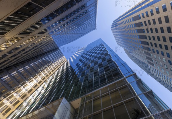 USA, Panoramic San Francisco financial district skyline in city downtown, North America