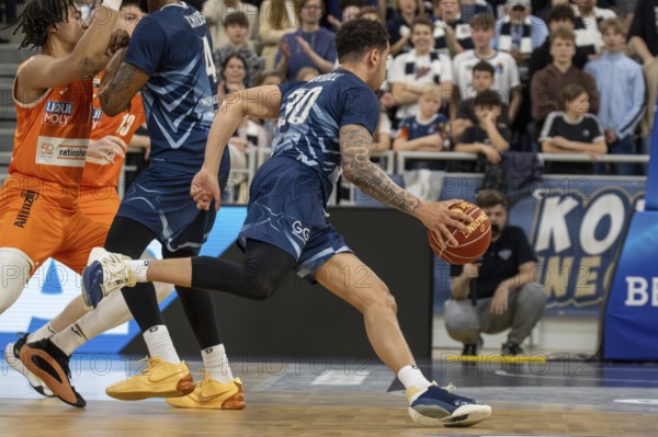 04.05.2024, easy Credit BBL, German Basketball League, Matchday 32: MLP Academics Heidelberg against Ratiopharm Ulm (final score 57:73) . On the ball: Jeffrey Carroll (30, Academics Heidelberg)