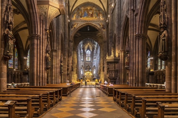 Interior of Freiburg Minster, Freiburg im Breisgau, Black Forest, Baden-Württemberg, Germany, Europe