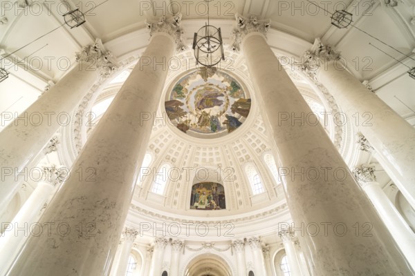 Columns in the interior of St. Blasius Cathedral in St. Blasien, Black Forest, Baden-Württemberg, Germany, Europe