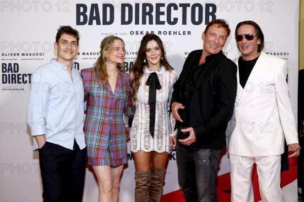 Elie Kämpfen, Anne Ratte-Polle, Bella Dayne, Oliver Masucci and Oskar Röhler at the Berlin premiere of Bad Director at Babylon Kino in Berlin on 7 May 2024