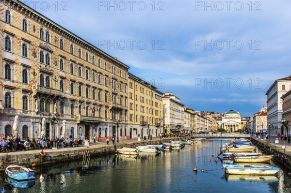 Palazzo Gopcevich, trading and residential houses of old families on the Grand Canal in the heart of Borgo Teresiano, Trieste, harbour town on the Adriatic, Friuli, Italy, Trieste, Friuli, Italy, Europe