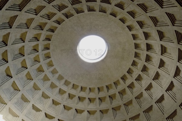 View of the dome of the Pantheon, an ancient building converted into a church, Santa Maria ad Martyres, Rome, Italy, Europe