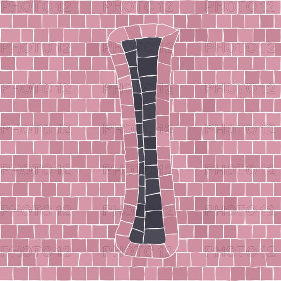 Mosaic tiles letter I. EPS 10 editable flat design vector seamless horizontal pattern