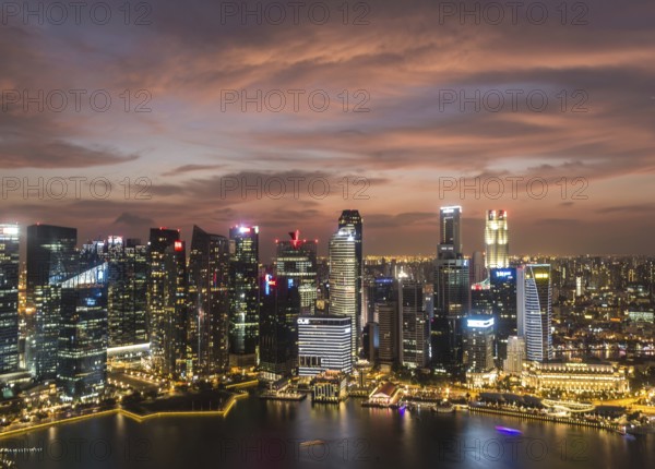 Purple sunset at Singapore city