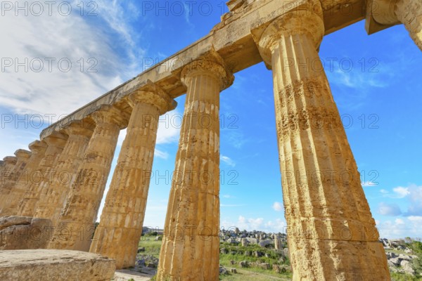 Temple of Hera or Temple E, Selinunte Archaeological Park, Selinunte, Trapani district, Sicily, Italy, Europe