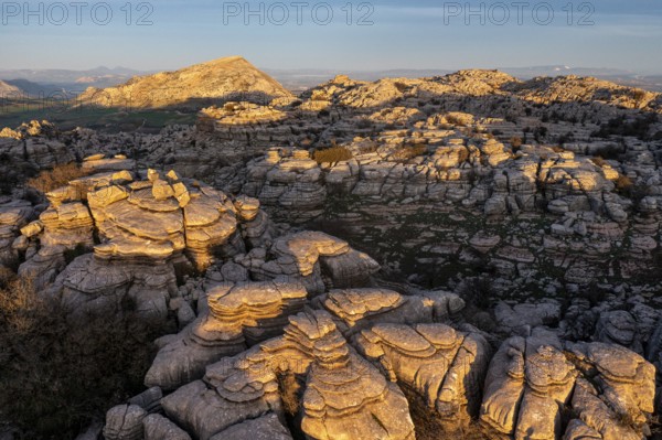 Bizarre limestone rock formations, El Torcal nature reserve, Torcal de Antequera, Malaga province, Andalusia, Spain, Europe