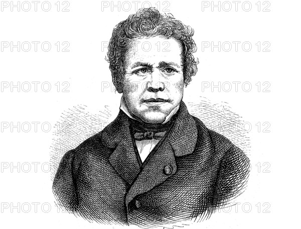 Jean-Auguste-Dominique Ingres, 29 August 1780, 14 January 1867, a French painter, Historical, digital reproduction of an original from the 19th century
