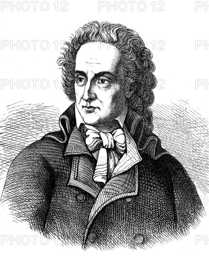 Vittorio Alfieri, 16 January 1749, 8 October 1803, an Italian poet and playwright in the Age of Enlightenment, historical, digital reproduction of an original 19th century work