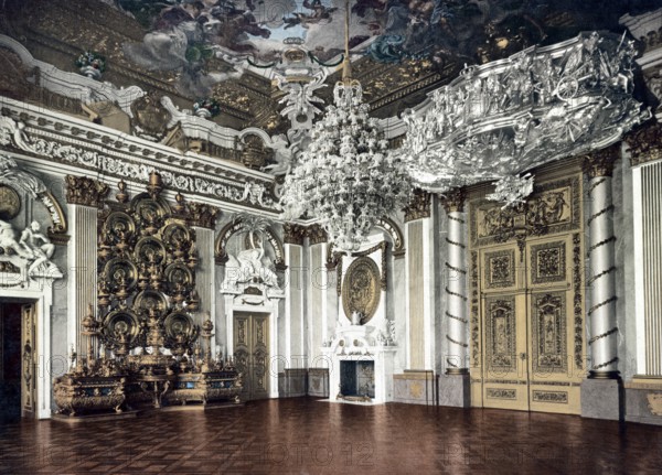 Throne Room in the Royal Palace, Berlin, Germany, 1890, Historic, digitally restored reproduction from a 19th century original, Record date not stated, Europe
