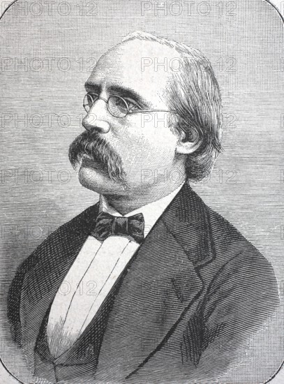 Johann Jakob Honegger, 13 July 1825 - 5 November 1896, a Swiss cultural historian, digital reproduction of an original from the 19th century, historical