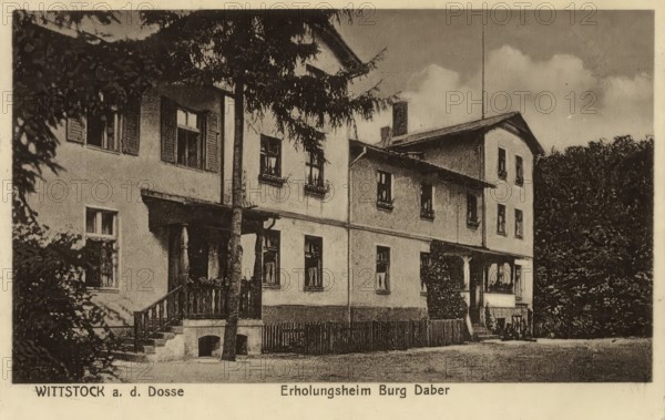 Historical postcard, picture postcard, Daber Castle, Witttstock Dosse, Brandenburg, Germany, digitally enhanced reproduction of an original from around 1900, picture postcard, Europe