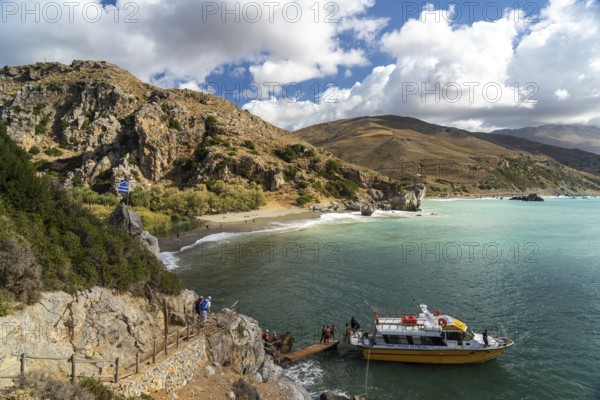 The palm beach of Preveli, Crete, Greece, Europe