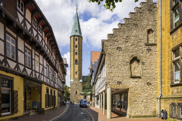 The Romanesque church (first mentioned in 1151) has valuable stained glass from the mid-13th century and a (rebuilt) Schuke organ from 1970. Hoher Weg, Altsatdt, Goslar, Lower Saxony, Germany, Europe