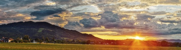 Bad Feilnbach, Sunset, Bavaria, Germany, Europe