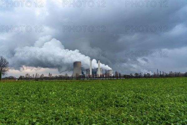 Lignite-fired power plant, RWE Power AG Niederaußem power plant, near Bergheim, North Rhine-Westphalia, North Rhine-Westphalia, Germany, Europe