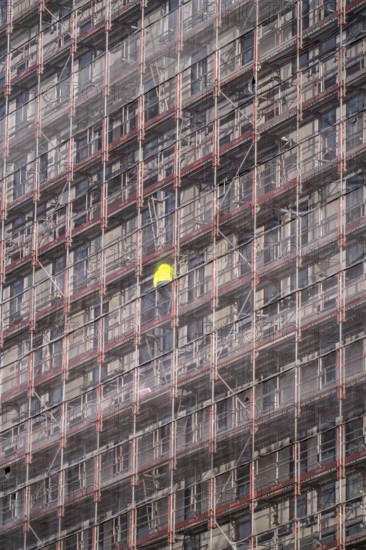 Construction workers on building sites in the east of Hafencity Hamburg, office building, new district on the Elbe, on the site of the former free harbour, residential units for 14, 000 people, 3, 000 hotel beds, 45, 000 jobs, Hamburg, Germany, will be built here by the 2030s, Europe