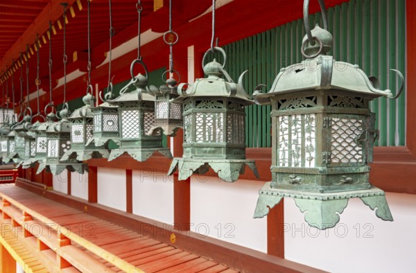 Hanging lanterns (tsuri-doro) Kasuga-taisha shrine, Nara, Japan, Asia