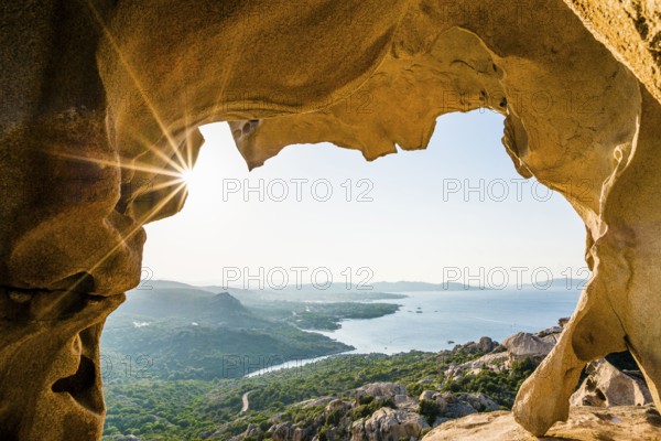 Bizarre granite rocks, Roccia dell Orso, sunset, Capo d'Orso, Palau, Costa Smeralda, Sardinia, Italy, Oceania