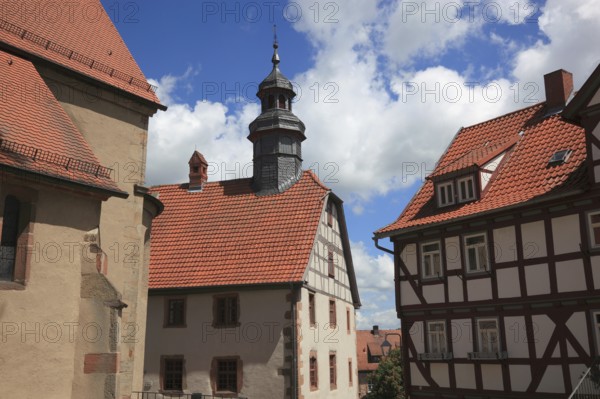 Old town with town hall, Schlitz, small town in the east of the Vogelsberg district in central Hesse, Hesse, Germany, Europe