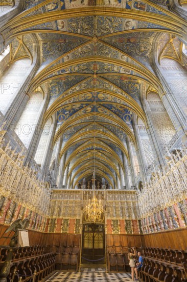 Choir and rood screen in St Cecilia's Cathedral, Albi, Département Tarn, France, Europe