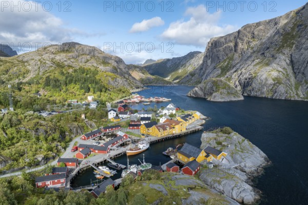 Fishing village Nusfjord, Flakstadoya, Lofoten, Norway, Europe