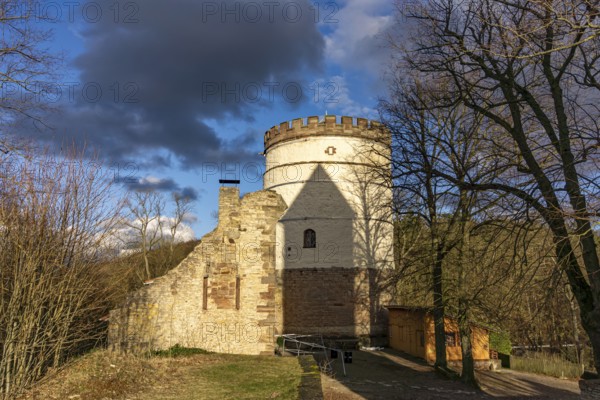 Plesse Castle or Plesseburg ruins near Göttingen in Bovenden-Eddigehausen, Lower Saxony, Germany, Europe