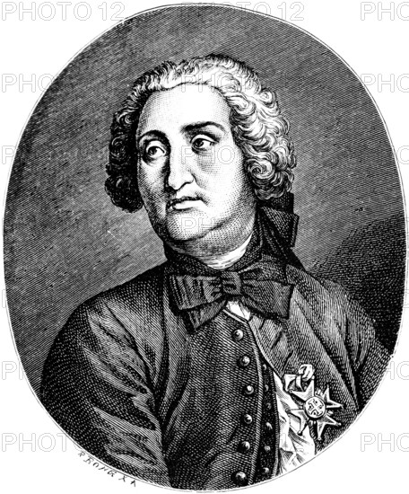 Louis Marchand (Lyon 1669, Paris 1732) portrait, exceptionally virtuoso organ and piano player, outstanding playing technique, history of German music, historical illustration 1892