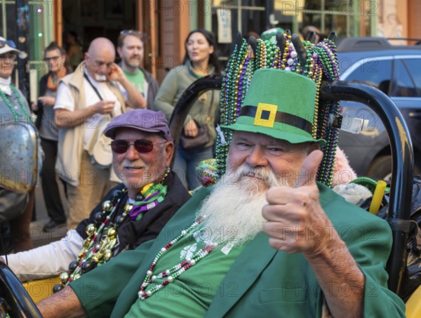 New Orleans, Louisiana - The Downtown Irish Club holds its St Patrick's Day parade through the city's French Quarter