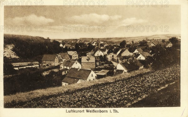 Historical postcard, picture postcard, climatic health resort Weißenborn in Thuringia, Germany, digitally enhanced reproduction of an original from around 1900, picture postcard, Europe