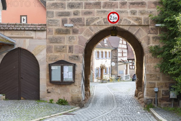 Historic town gate in Cadolzburg, Bavaria, Germany, Europe