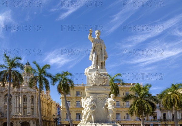 Statue of Jose Marti in Havana Central Park plaza near El Capitolio and Paseo del Prado.