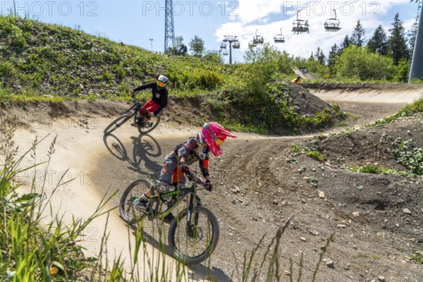 Bikepark Winterberg, on the Kappe mountain, 11 mountain bike downhill trails, in all levels of difficulty, Sauerland, North Rhine-Westphalia, Germany, Europe