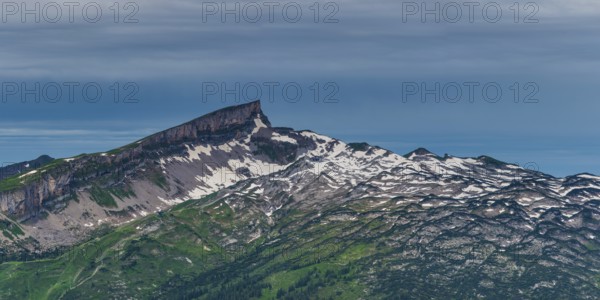 Hoher Ifen, 2230m, with the Gottesacker plateau to the right, Kleinwalsertal, Vorarlberg, Allgäu Alps, Austria, Europe
