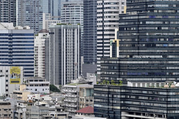 Skyscrapers and houses