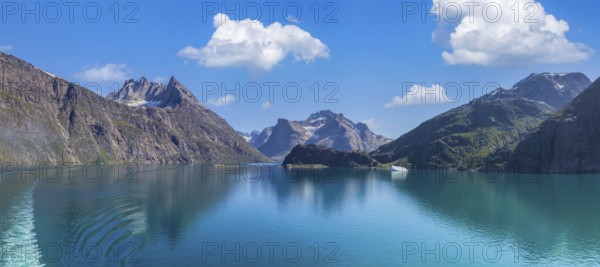 Prince Christian Sound waterway in Greenland, famous travel destination and tourist attraction