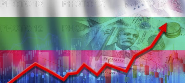 Bulgarian financial growth, economic recovery. Bulgaria economy growth on financial graph
