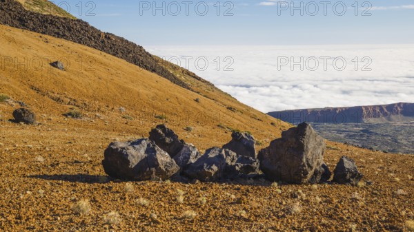 Huevos del Teide, Teide eggs, lava balls, Montana Blanca, Pico del Teide, 3718m, Parque Nacional de las Canadas del Teide, Teide National Park, UNESCO World Heritage Site, Tenerife, Canary Islands, Spain, Europe