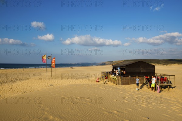 Beach bar, Praia da Bordeira, Carrapateira, Algarve, West coast, Atlantic Ocean, Portugal, Europe