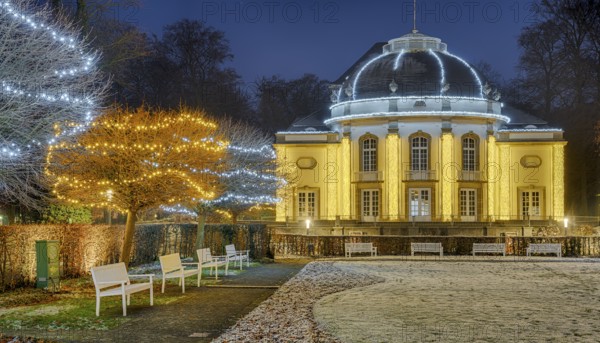 Christmas lights snow winter spa garden theatre Bad Oeynhausen Germany