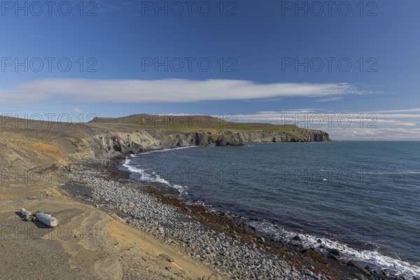 Coastal landscape at the road 870 north of Kopasker, North Iceland